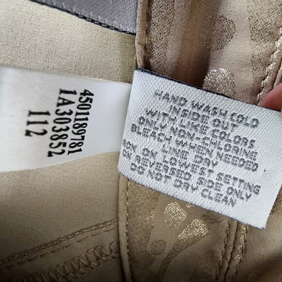 Chico's Zenergy Jacket Animal Print Neema Snap Front Tan Gold Foil Pockets Large - Picture 11 of 12